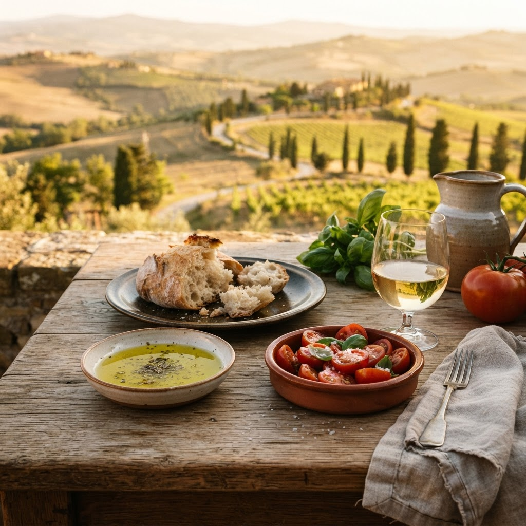 Sabores de la Toscana: comida, vino y aceite
