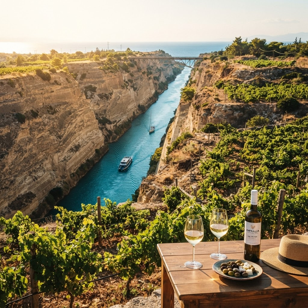 Antigua Corinto y cata de vinos en Nemea