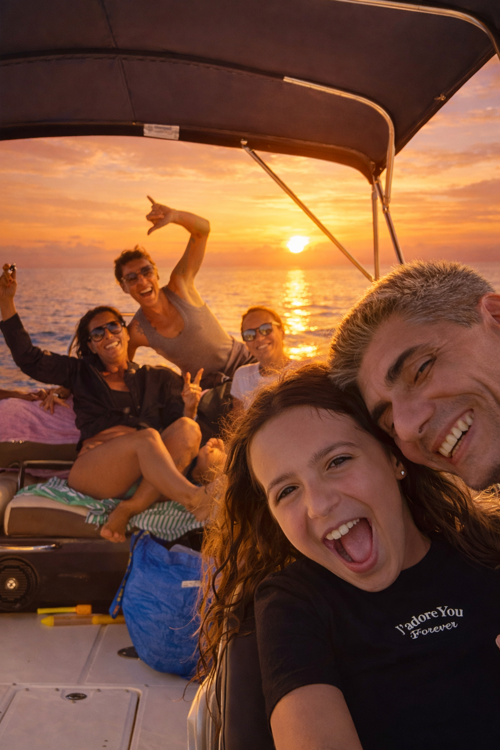Atardecer en barco compartido con pesto y focaccia