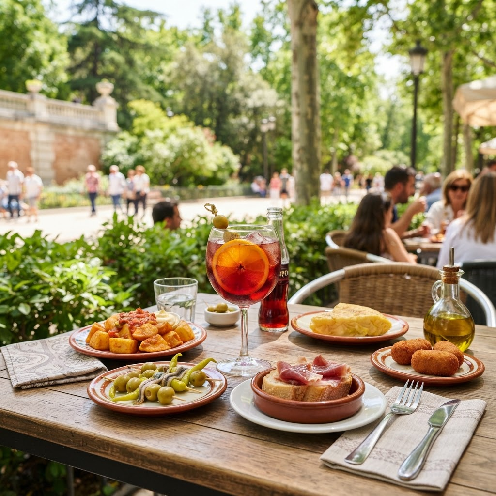 Parque del Retiro y degustación de tapas